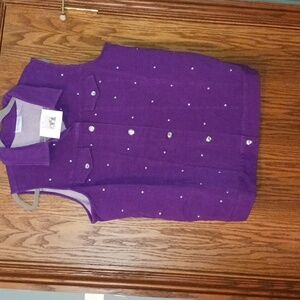 NWT Women's Dream Jeannes By Quaker Factory Stretch Embellished Vest